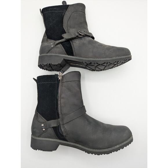 Eddie Bauer | Covey 2.0 Winter Ankle Boots Brown Leather Side Zip | US 9 - Picture 5 of 11